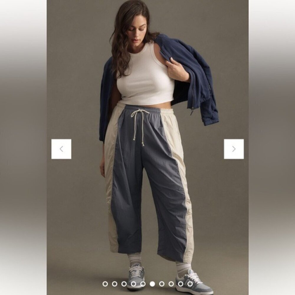 Anthropologie Daily Practice Colorblock barrel Parachute Pants size Small Petite